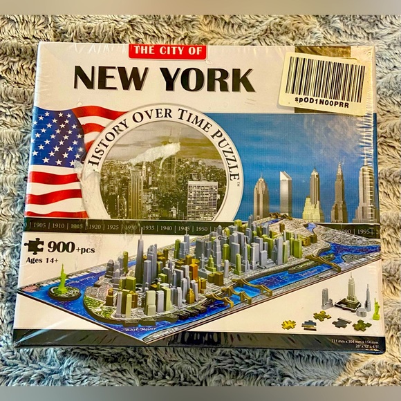4D Cityscape 3D New York City Skyline Time Puzzle 900+ Piece Jigsaw City Map NEW - Picture 1 of 2
